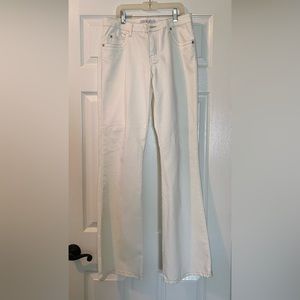 White Cabi jeans with tan detailing